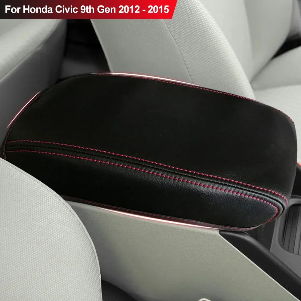 For 2012 2013 2014 2015 Honda CIVIC 9th Gen Microfiber Leather Center Control Armrest Box Cover Automotive Interior Accessories