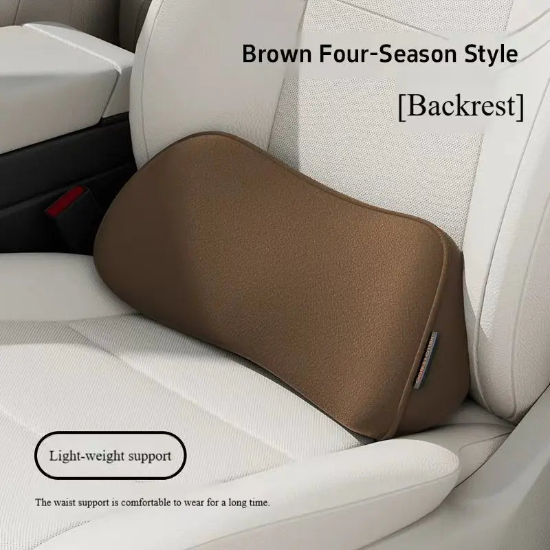 Car Seat Memory Foam Lumbar Support Pillow – Breathable Back Protector for Car & Office Chair