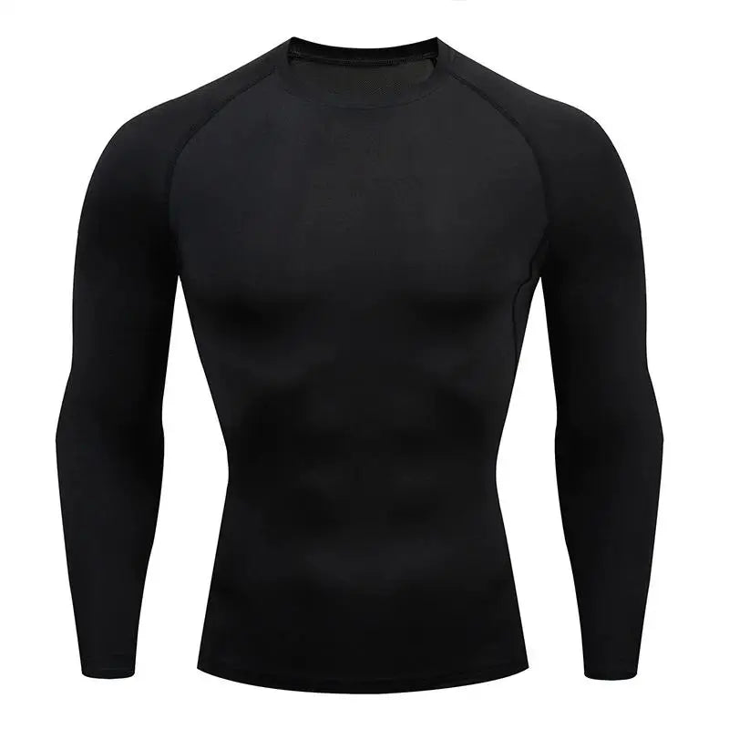 Men's Compression Long-Sleeve Top — Quick-Dry Gym Training & Workout Shirt