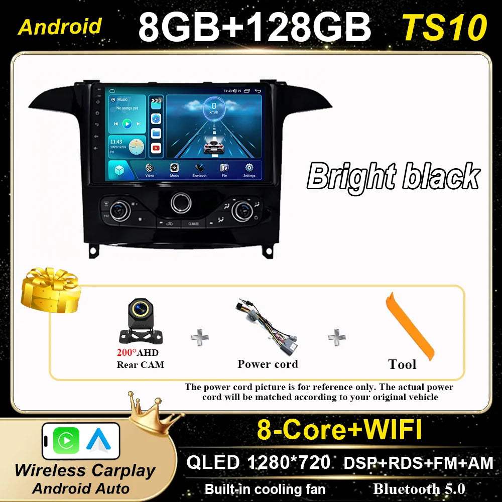 Android 16 For Ford S Max S-MAX 2006-2015 For Ford Galaxy 2014 Auto Multimidia Video Player Carplay Radio Stereo  Car Dvd WIFI