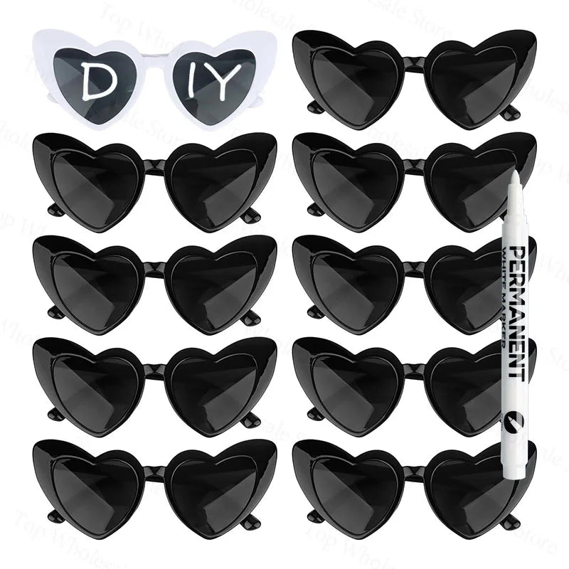 12-100 Pcs Wedding Personalized Sunglasses Bulk Custom Sunglasses with Paint Pens for Adult DIY Birthday Wedding Party Favors