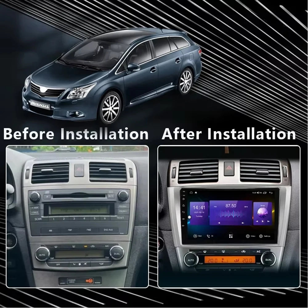 Android 16 8 core Carplay For Toyota Avensis T27 2009-2015 Car Multimedia Player 5G Wifi High-performance 7862 CPU Touch Display
