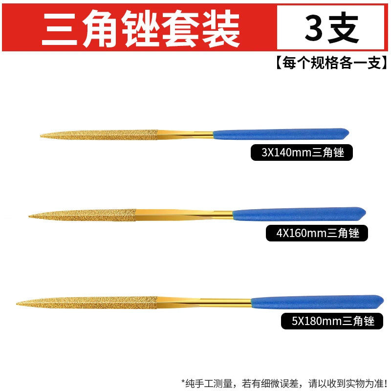 Diamond File, Titanium-coated File, Metal Jade Grinding Tool Set
