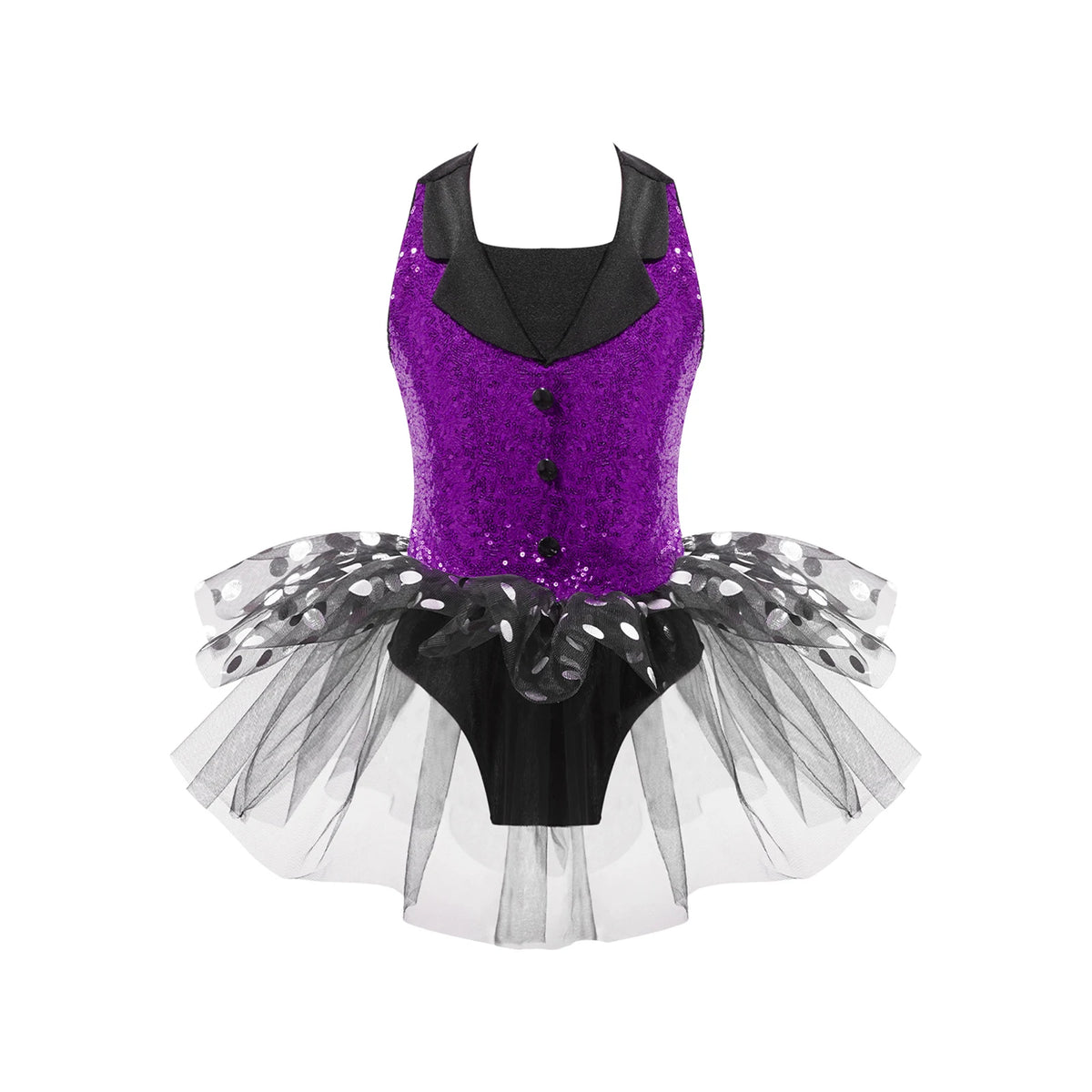 Girls sequin polka-dot ballet tutu dress