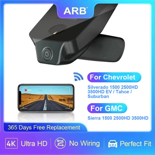 4K Vent-Mount Dash Cam with WiFi & App — Chevrolet Silverado/Tahoe/Suburban & GMC Sierra (2020–2026)