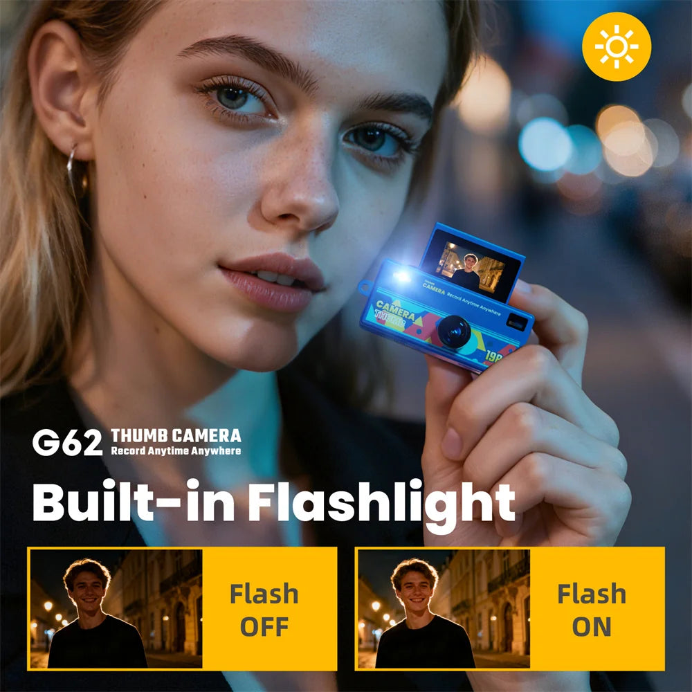 G62 Retro Keychain Camera — 1080P Kids' Camera with Flash