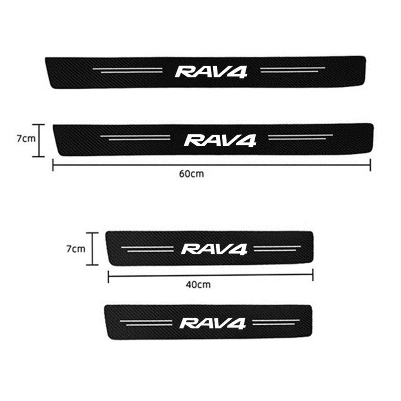 Carbon Fiber Car Sticker Car Door Trunk Protective Strip Anti Scratch Decal For Toyota Camry Corolla C-hr Rav4 Yaris Accessories