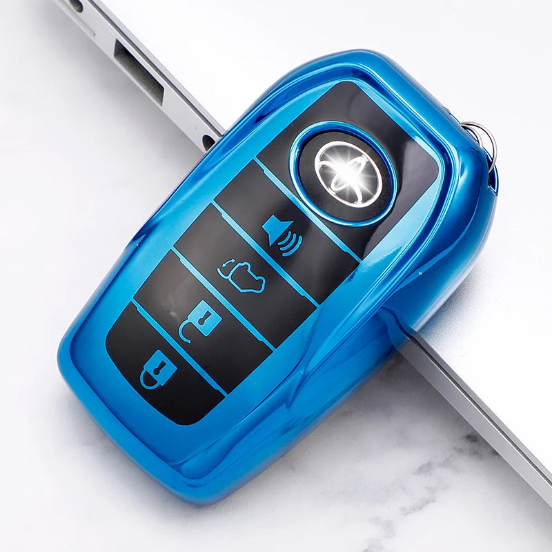 TPU Car Smart 3/4 Button Key Cover Case Bag Shell Holder for Toyota Avalon CHR C-HR Camry Corolla Prius Prado RAV4 Protector