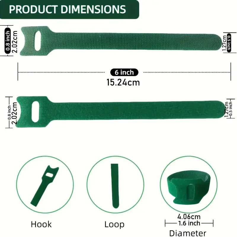 Reusable Nylon Plant Ties – Adjustable Non-Slip Supports for Climbing Plants & Gardening (50/100 Pack)