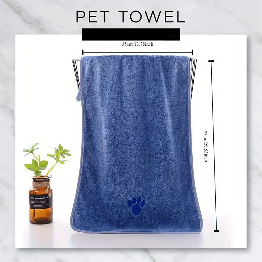 Pet Grooming Towel, Absorbent Microfiber Dog Bath Towel, Extra Large Quick-Dry Drying Towel 29.5 × 13.8 Inch