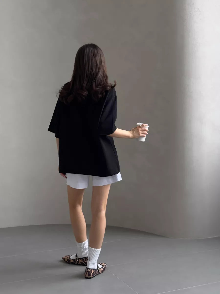Hirsionsan Summer Casual Oversized T-shirts Women 100% Cotton Pink Loose Tees 2026 New Cusual Solid O Neck Female Aesthetic Tops