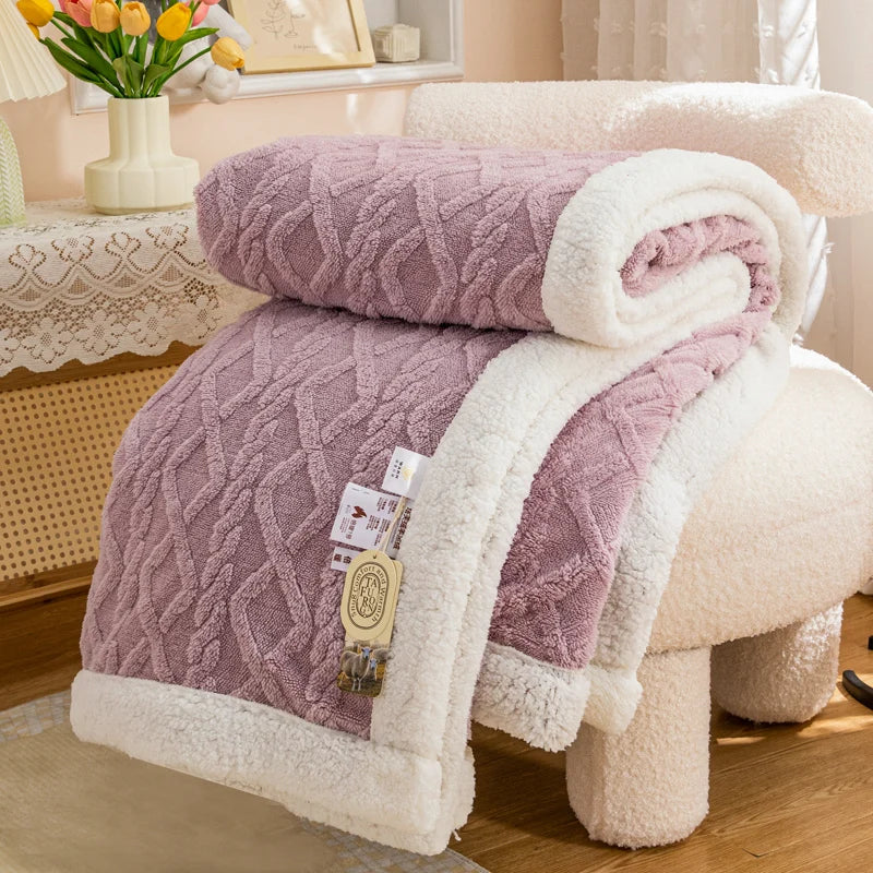 Cozy Coral Fleece Winter Throw Blanket - Soft & Plush