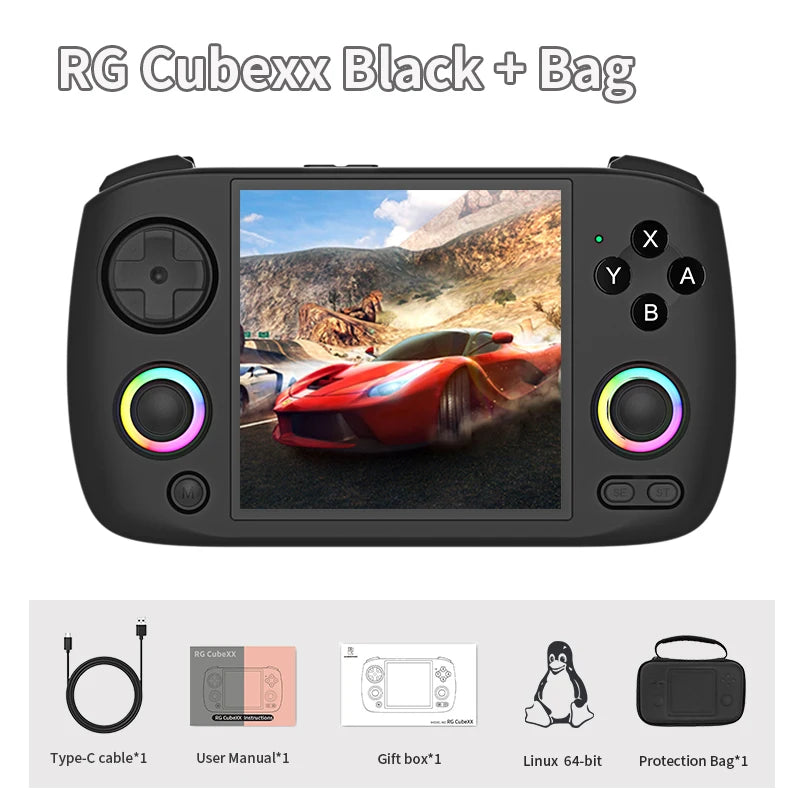 ANBERNIC RG CubeXX Retro Handheld Games Console Linux RGB Joystick Video Gaming Player Supports WIFI HD TV Connection RG Cube xx