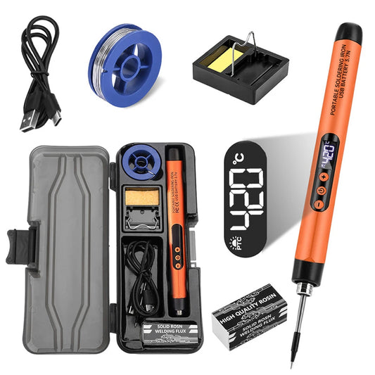 USB Wireless Electric Soldering Iron C200S Replaceable Solder Iron Tips Type-C 5V 8W Fast Charging Portable Repair Welding Tools