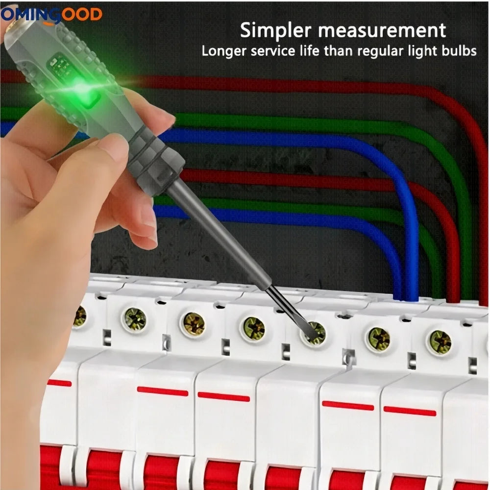 NEW Electrician Test Word/cross Screwdrivers AC Non-contact Induction Test Pen Voltage Tester 12-250V Red Green Induction Lights