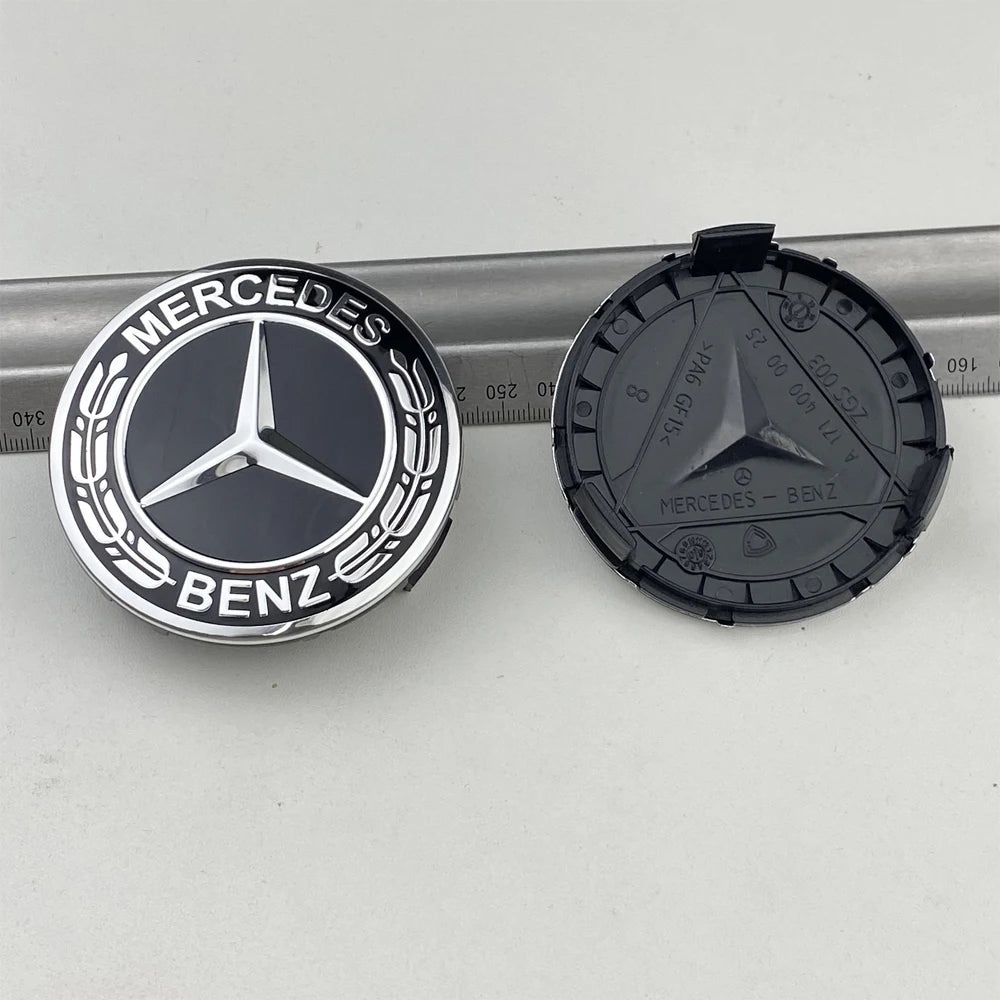 For Mercedes Benz Car Wheel Center Hub Caps 4PCS 75MM AMG W203 W206 W220 W205 W211 W212 GLA GLC CLA A Emblem Tire Rim Covers