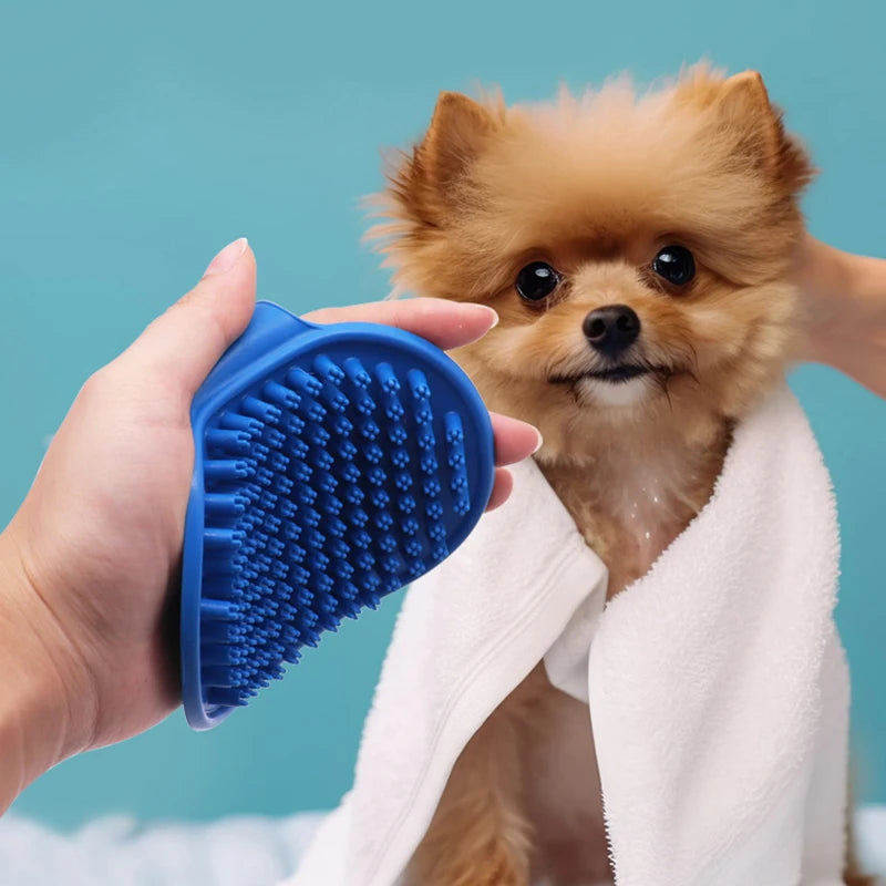 Rubber Dog Bath Brush with Ring Handle - Pet Shedding Comb - photo 6
