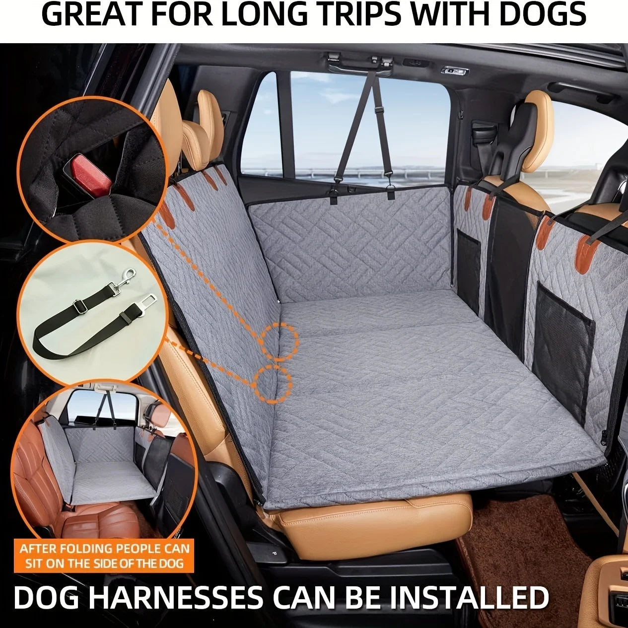 Waterproof Dog Car Seat Cover — Nonslip Scratch-Proof Pet Hammock Protector