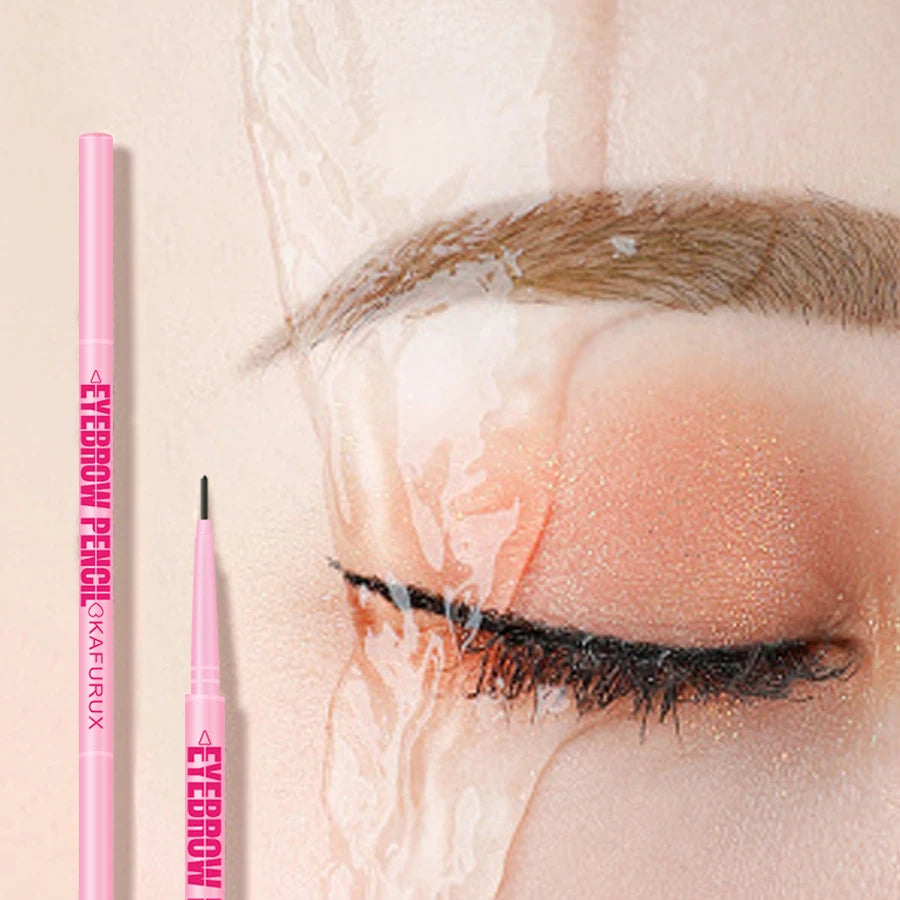 1pcs Ultra-fine Double headed Rotable Eyebrow Pen with Brush Eye Makeup Waterproof Wild Eyebrow Pencil Cosmetic Eyebrow Brush