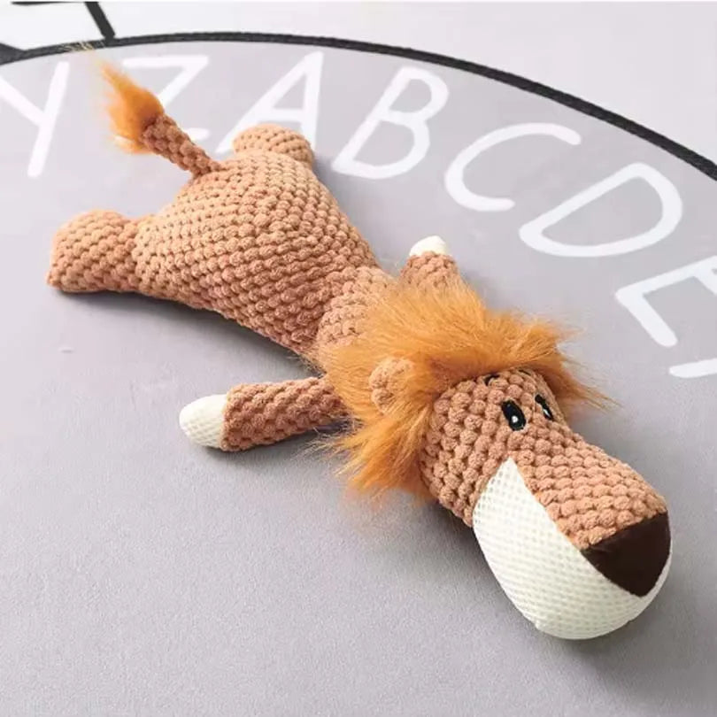 Plush Squeaky Animal Dog Toys - Wolf, Lion & Elephant - photo 4