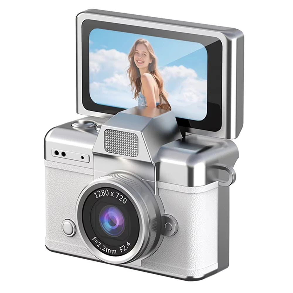 Ourlife Retro CCD Keychain Camera — Flip Screen Mini Camcorder