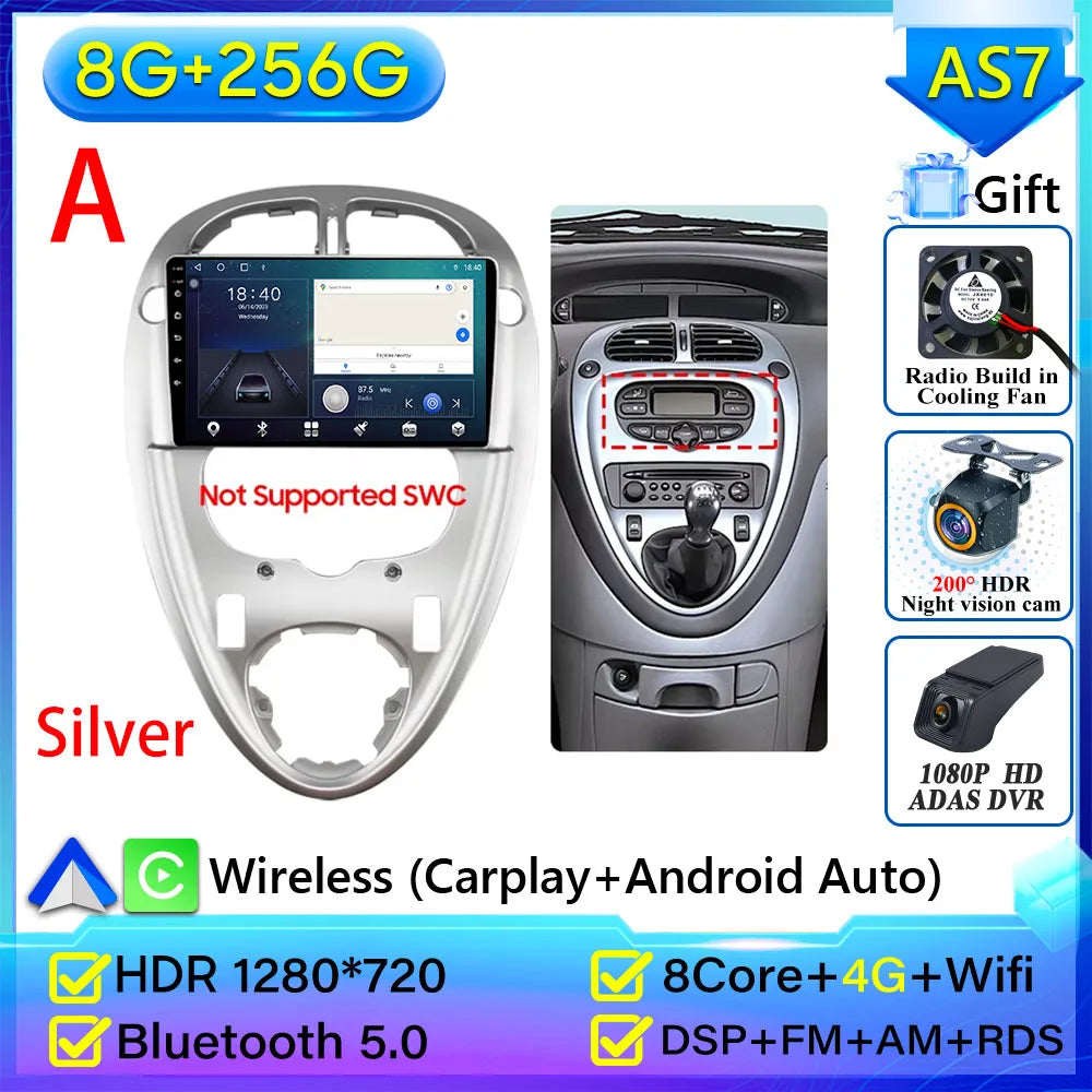 For Citroen Xsara Picasso 1999-2010 Car Radio Carplay Multimedia Player Screen GPS Navigation Android Auto Video Wifi No 2din 2K