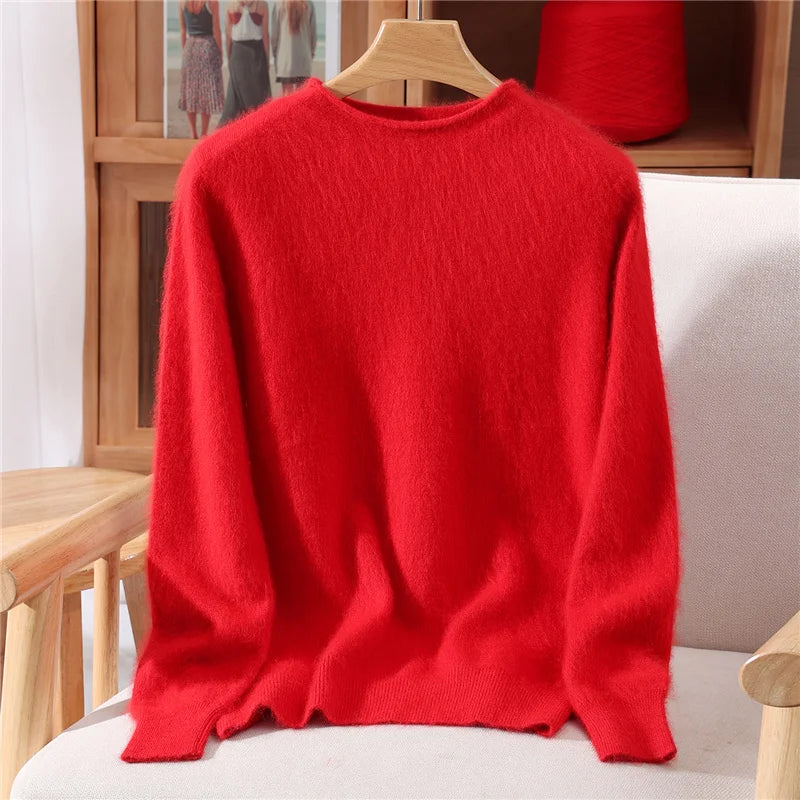 Women's Soft Knit Crew Neck Sweater, Basic Pullover