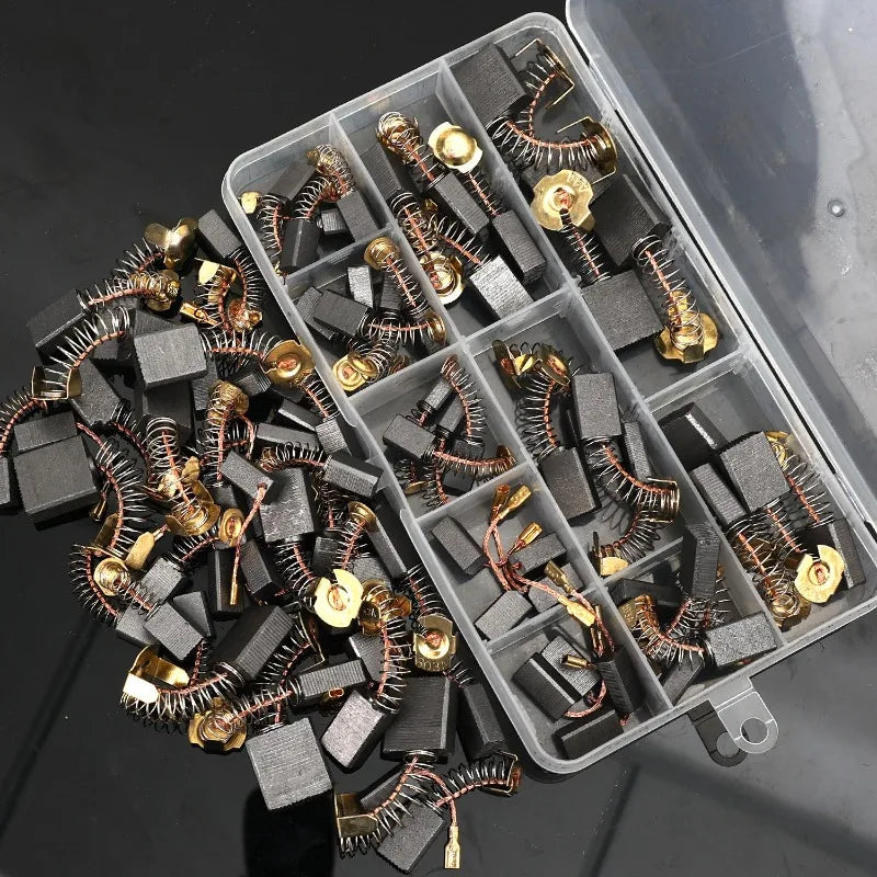 Carbon Brush Repair Kit Power Tool Electric Motor Replacement Parts Chainsaw Hand Drill Angle Grinder Graphite Brush Spring Part