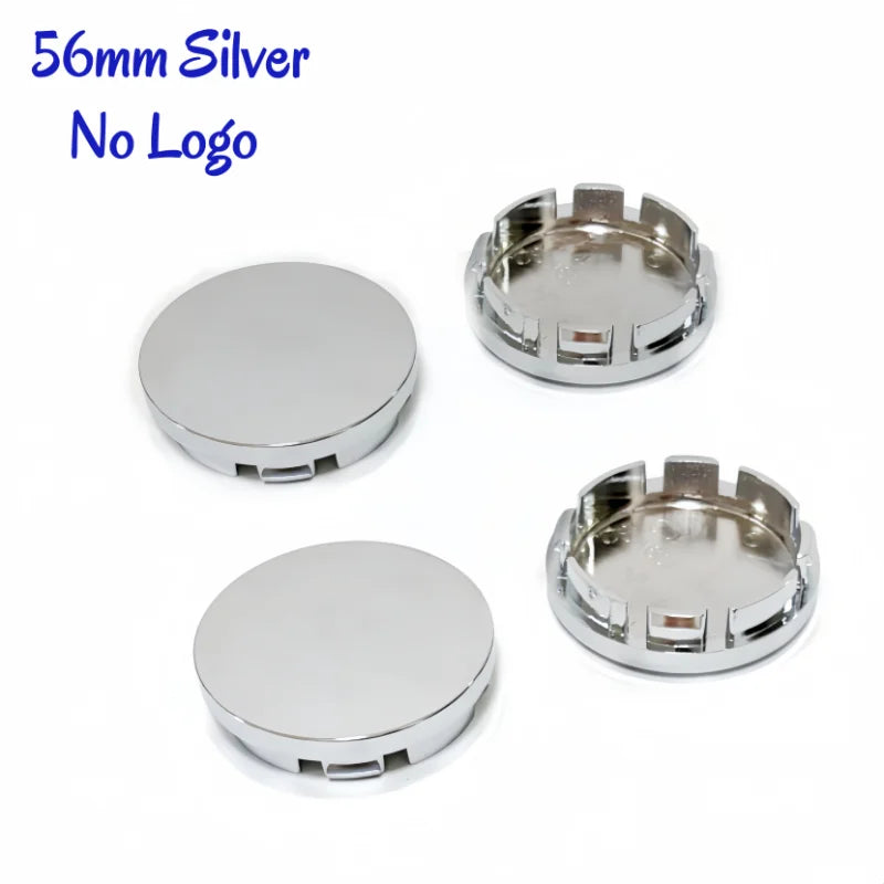4pcs/Set No Logo 48mm 50mm 56mm 60mm 65mm 68mm Rim Blank Base Black Silver Tire Hub Caps External Refit Car Styling Accessories