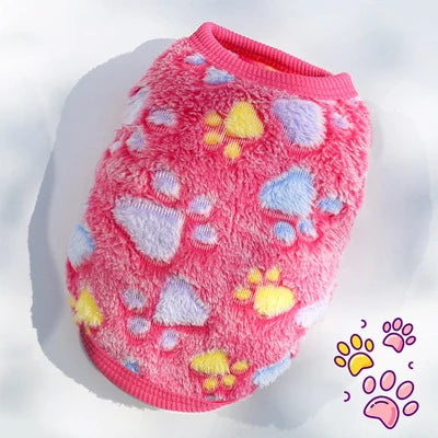 Cute Dog Winter Vest — Soft Flannel Puffer Jacket for Small Cats & Dogs