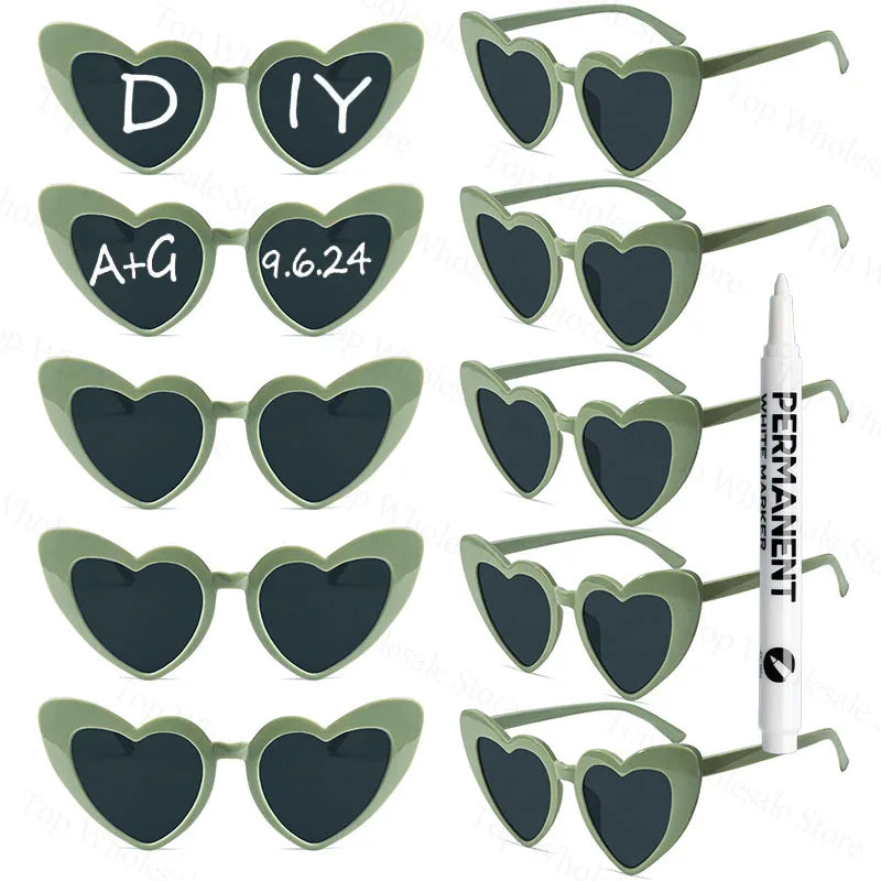 12-100 Pcs Wedding Personalized Sunglasses Bulk Custom Sunglasses with Paint Pens for Adult DIY Birthday Wedding Party Favors
