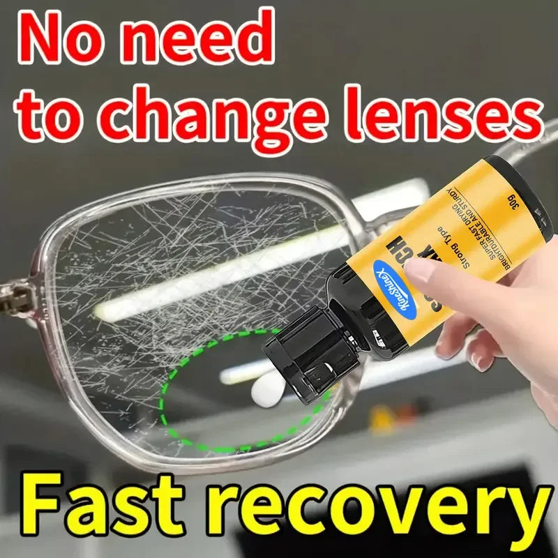 Glasses Restoration Resin: Repair cream for repairing glasses scratches, yellowing and wear, lens repair, automotive glass