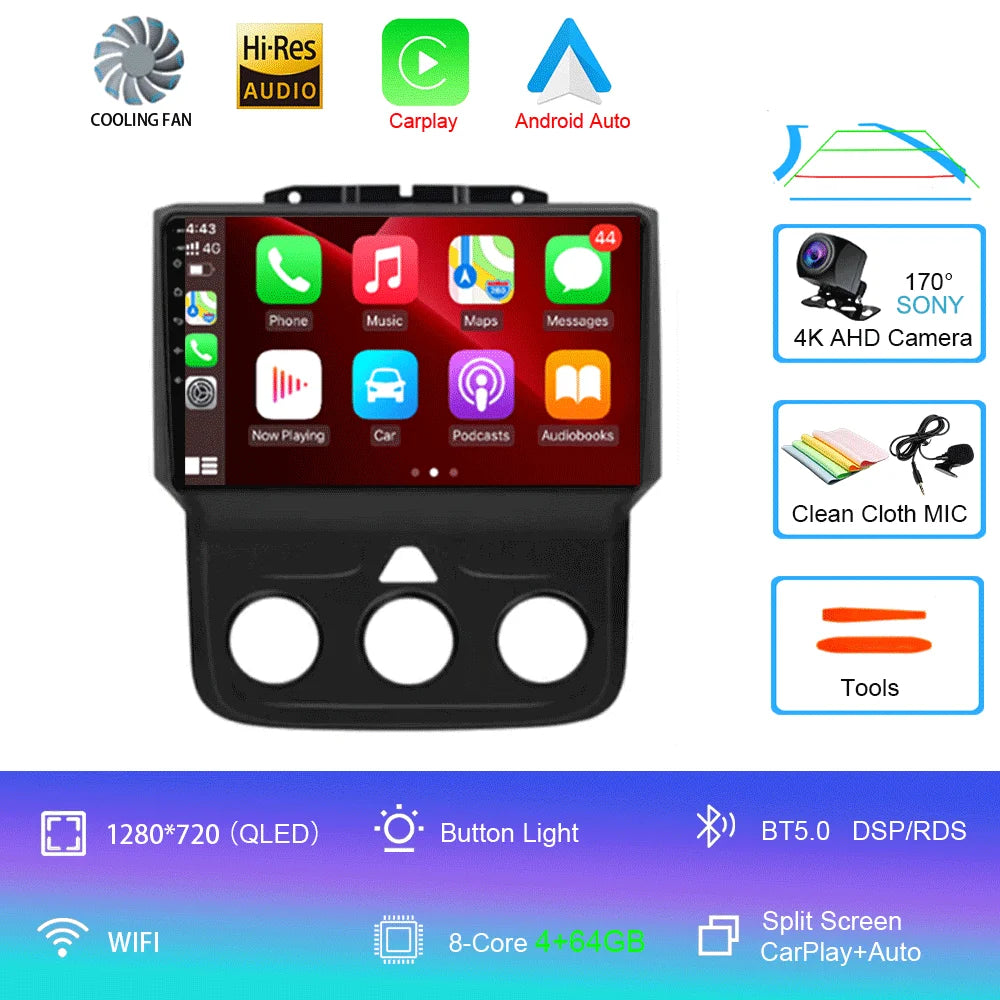 Android Car Radio Head Unit with GPS for Dodge Ram 1500/2500/3500 (2013-2018)