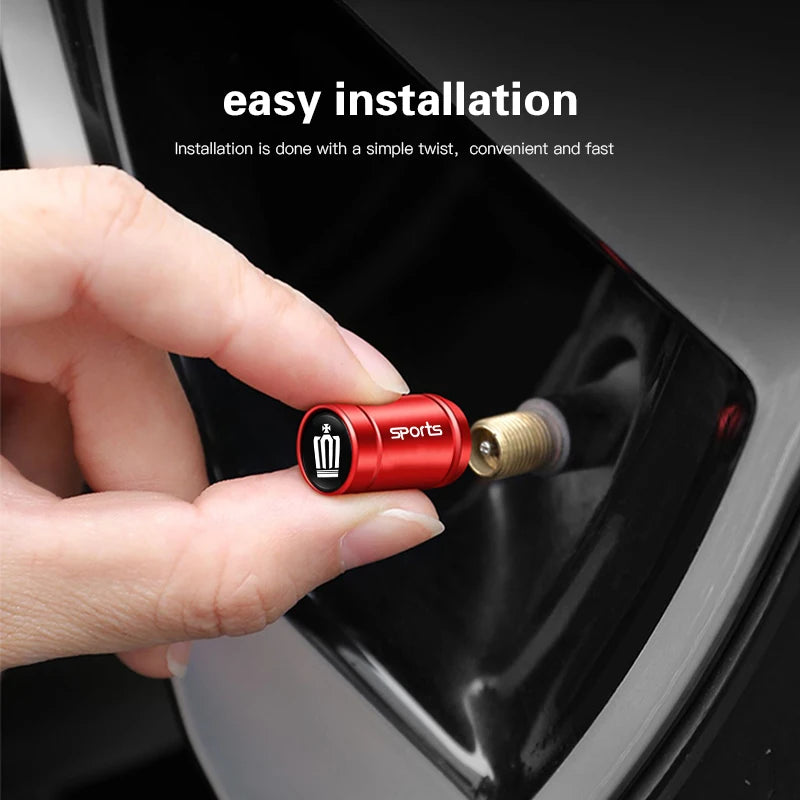 4Pcs Car Tire Valve Caps Metal Dust Proof Cap For Toyota Crown Scion Vellfire Hilux Aygo Yaris Ractis Corolla Caldina Auris Rav4