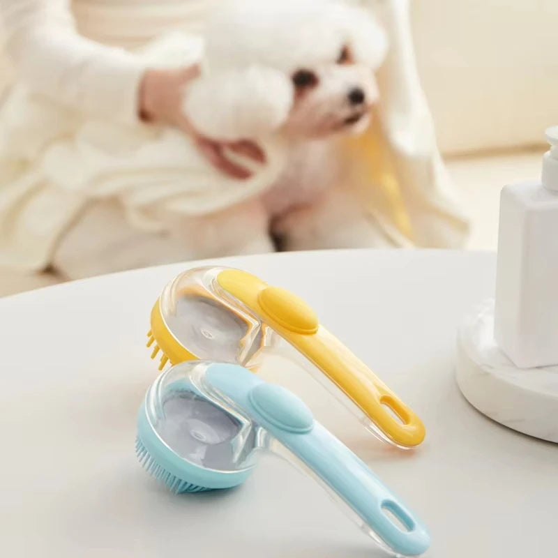 Long-Handle Pet Bath Brush - Soft Silicone Grooming Comb – photo 6