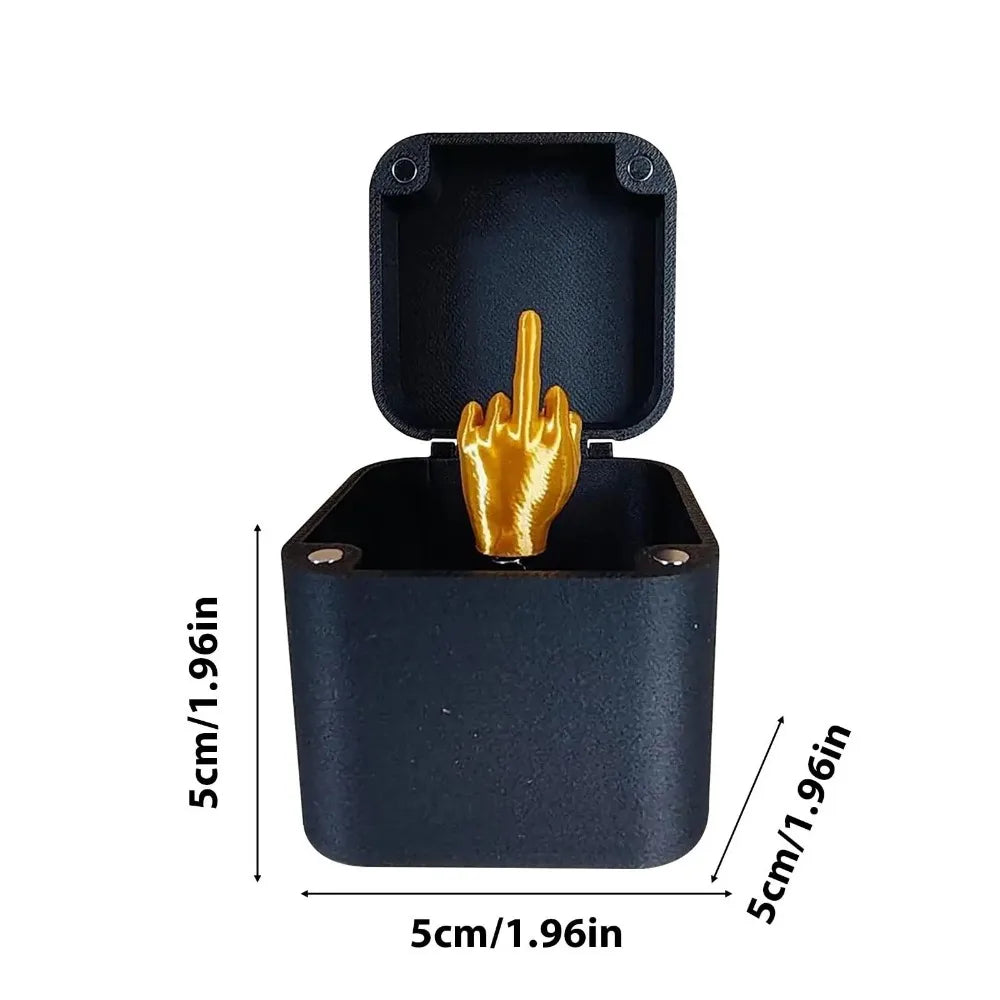 Funny Middle Finger in Box - Desk Decor Gag Gift for Halloween, Christmas & Birthday, Novelty Office Toy & Home Decoration