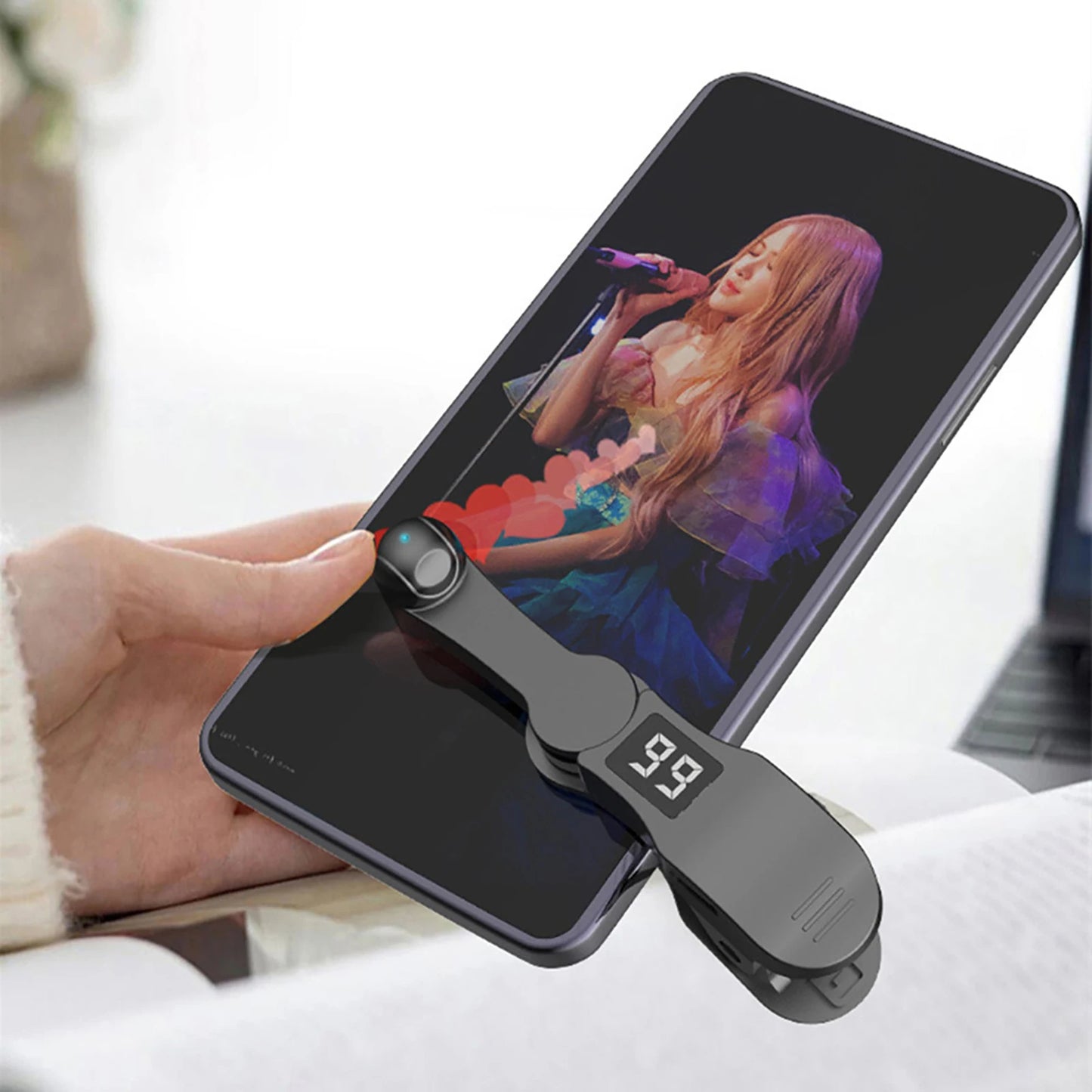 Auto Screen Clicker Tapper w/Power Cable For Smart Phone Apps Video Live Streaming Gadget Fast Click Cell Phone Screen Tapper