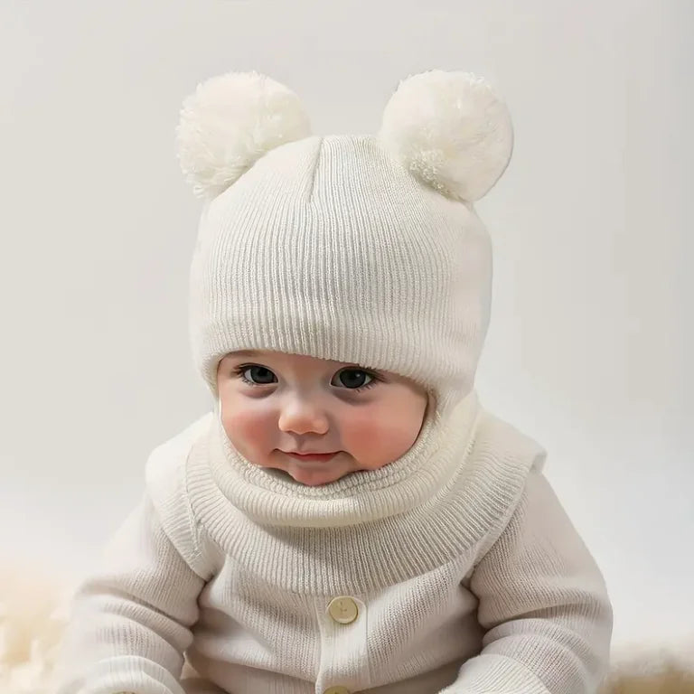 Baby Pom-Pom Knit Beanie - Soft Stretchy Winter Hat 0-3 Years - photo 7