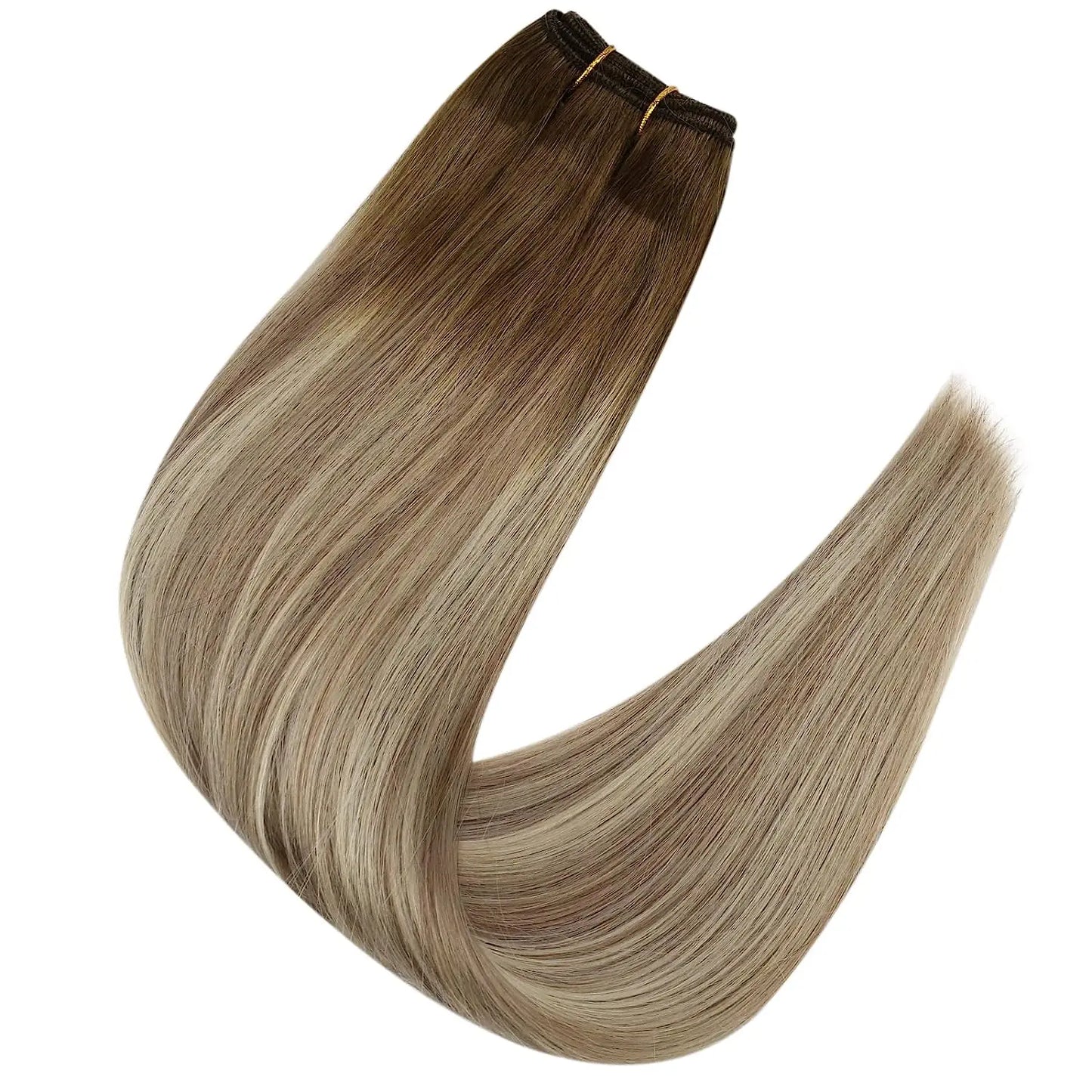 Full Shine Hair Bundles 100% Human Hair Weft Extensions Ombre Blonde Color100g Sew In Silky Straight Remy Skin Double Weft