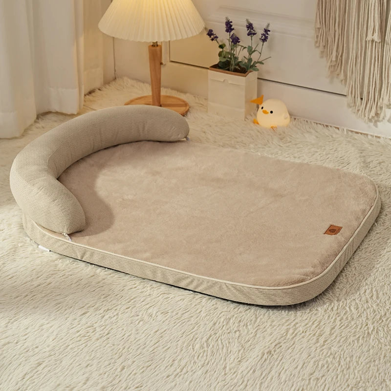 Bolster Dog Sofa Bed with Pillow - Non-Slip Base, Medium & Large – photo 3