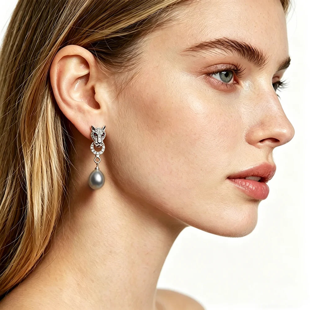 Freshwater Pearl Earrings – 925 Silver Drop Studs, Gift Boxed
