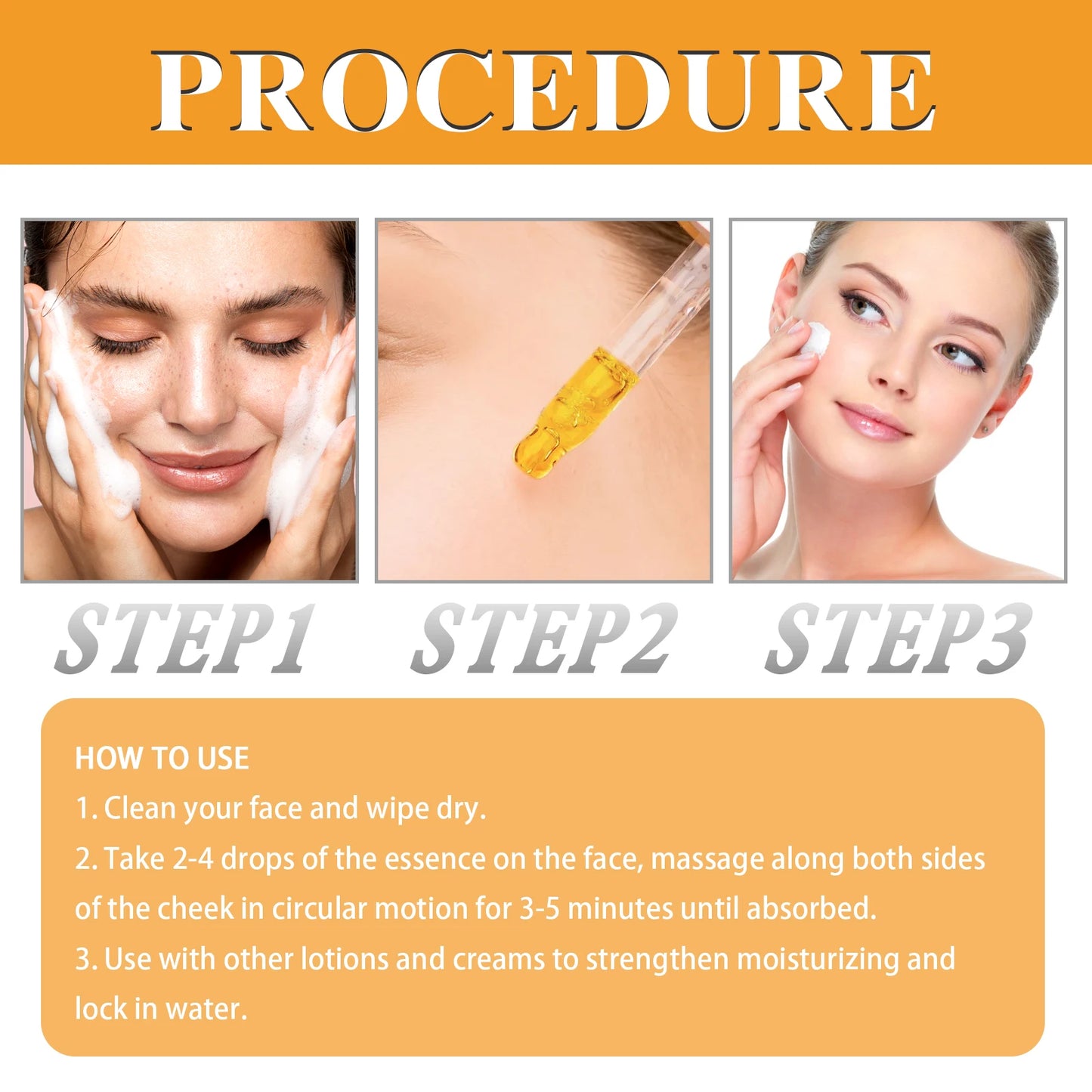 3-in-1 Facial Serum,Vitamin C&Retinol&Hyaluronic Acid,Even-Toned Complexion,Combats Dullness, Brightens & Refines Pores 17ml