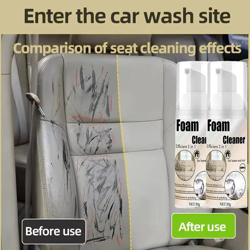 Multifunctional Foam Cleaner Spray – Car Interior, Leather Seat, Sofa & Home Stain Remover | 30g (1–22pc)