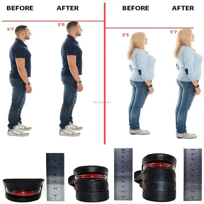 Height Increase Insoles Air Shoe Cushion Lift Insert Men Women 3-9cm Invisible Variable Insole Adjustable Cut Taller Support Pad