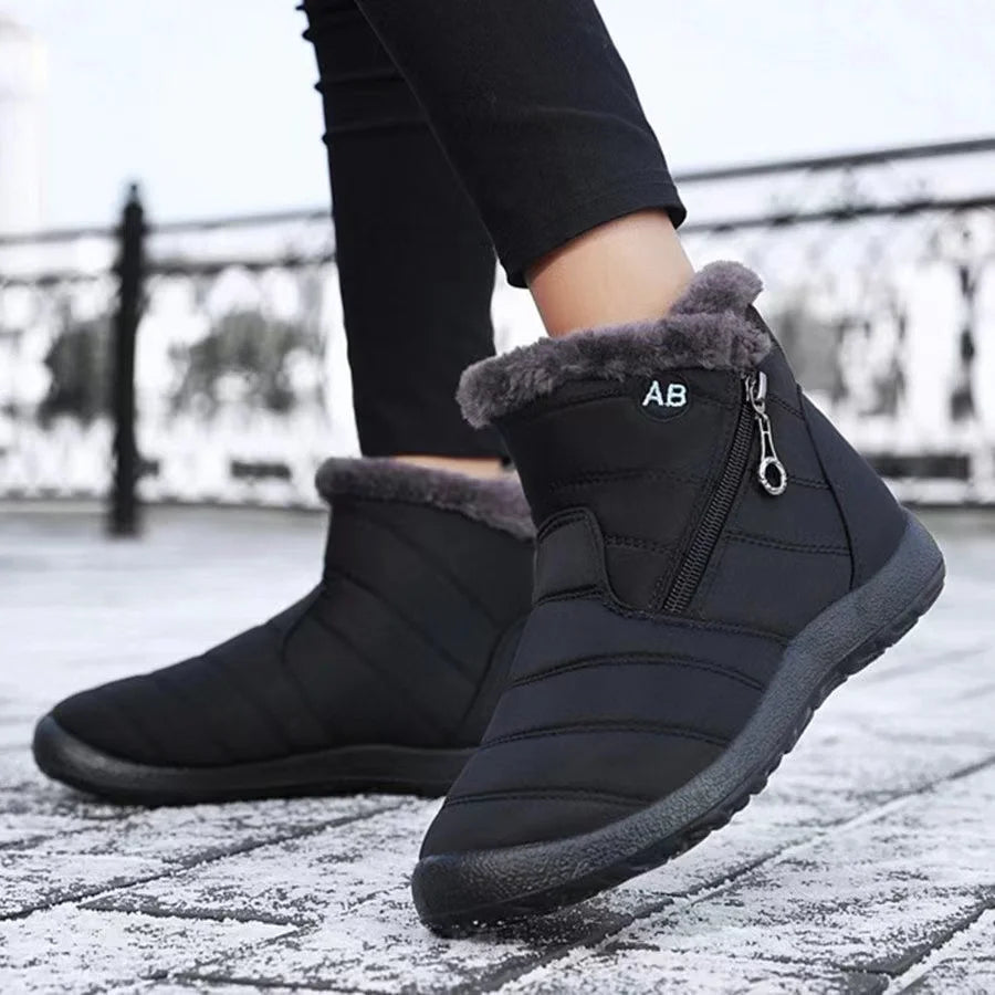Women's Brown Ankle Snow Boots - Comfortable Outdoor Winter Shoes - photo 6