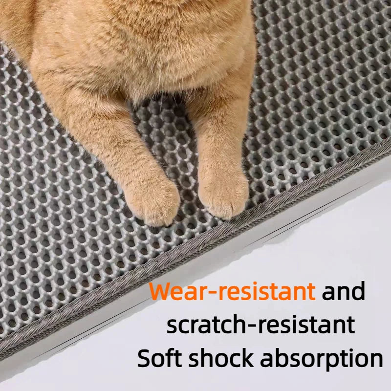 Non-Slip Cat Litter Mat — Double-Layer Waterproof Litter-Trapping Mat