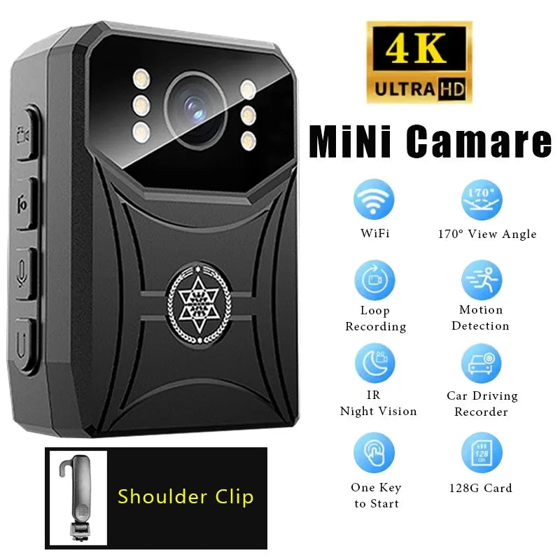 4K WiFi Body Camera — Night Vision Waterproof Recorder, 3000mAh