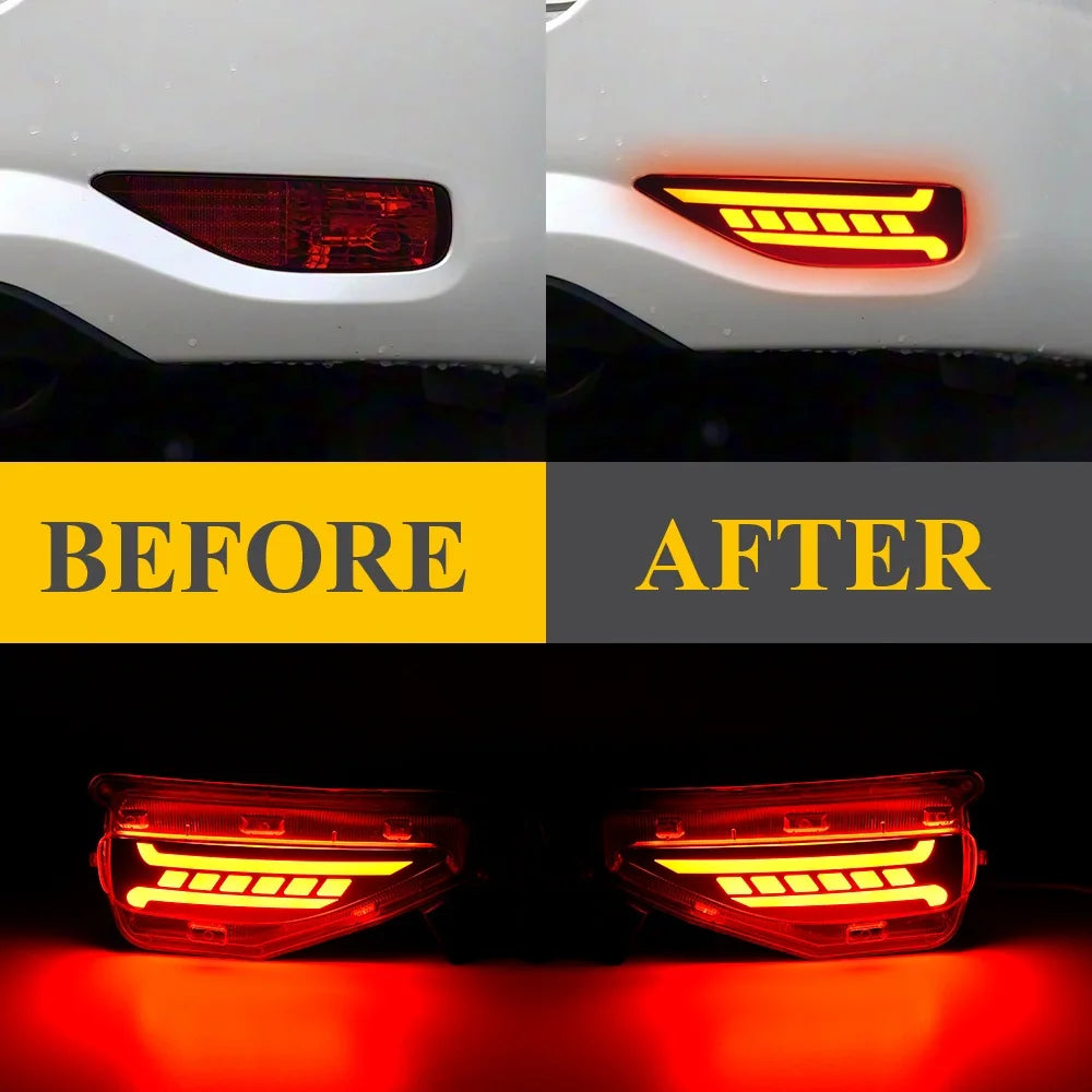 For Toyota Fortuner SW4 2015 2016 2017 2018 2019 2020 LED Car Rear Bumper Reflector Dynamic Light Brake Light