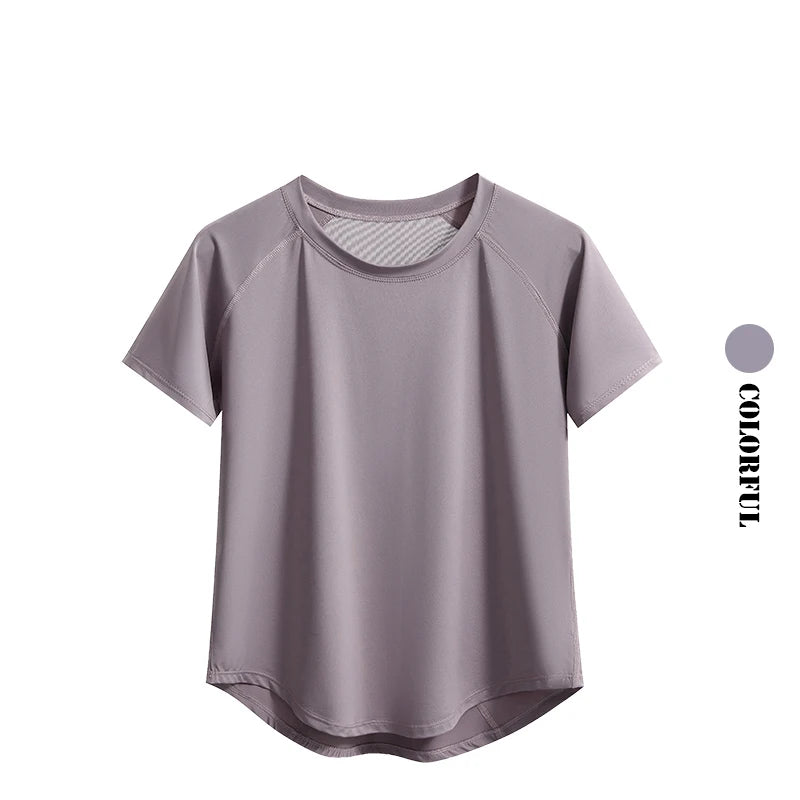 Women's Quick-Dry Sports Tee — Loose Short-Sleeve Running & Gym Top