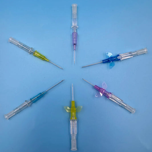 20pc Disposable Pet I.V. Cannula Set — Veterinary Catheters with Heparin Cap (22G/24G/26G)